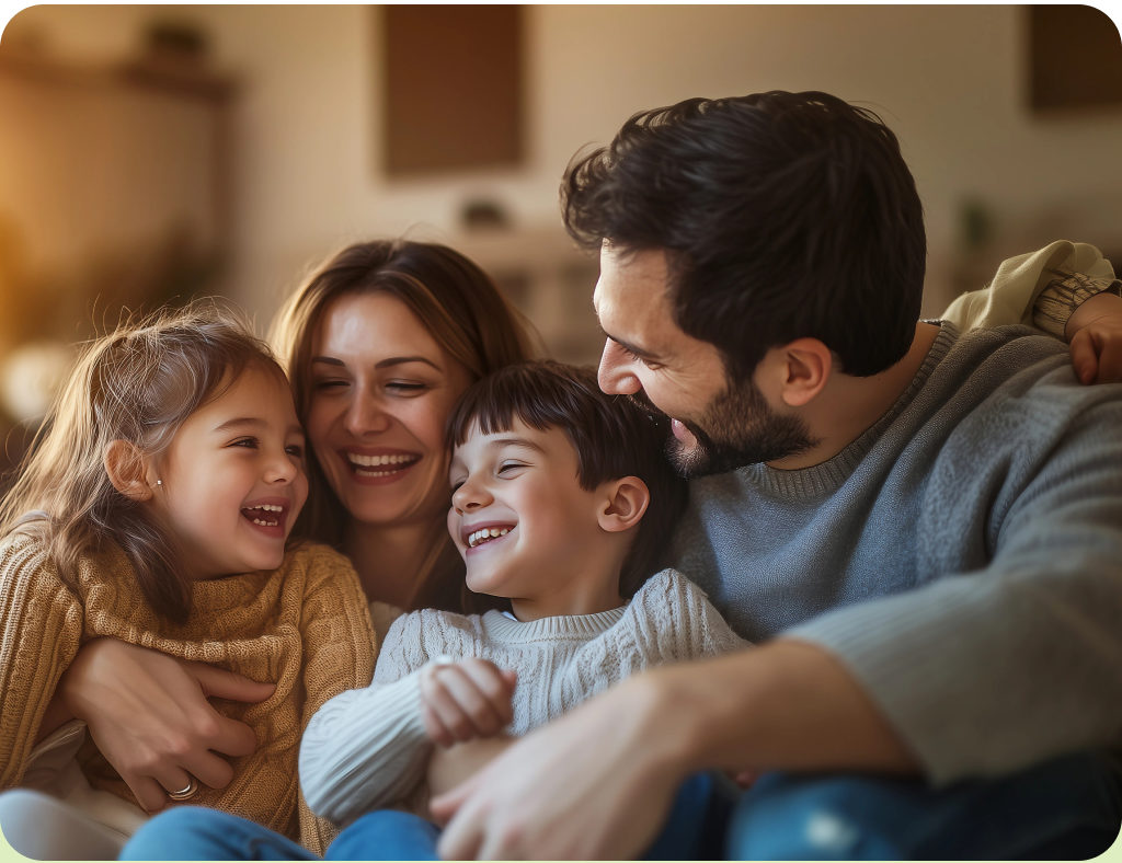 A family together at home